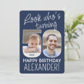 DIY Kleuren · Kijk Wie is 50 Verjaardagsfeest 2 Fo Kaart (Staand voorkant)