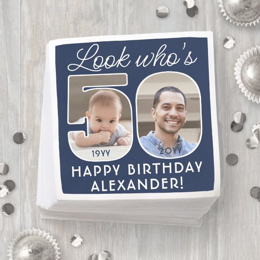 DIY Kleuren · Kijk Wie is 50 Verjaardagsfeest 2 Fo Servet