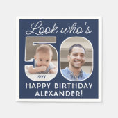 DIY Kleuren · Kijk Wie is 50 Verjaardagsfeest 2 Fo Servet (Voorkant)