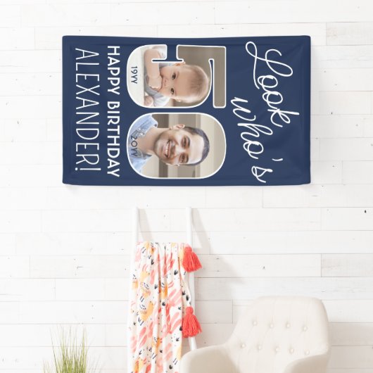 DIY Kleuren · Kijk Wie is 50 Verjaardagsfeest 2 Fo Spandoek (Insitu)