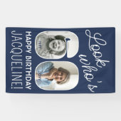 DIY Kleuren · Kijk Wie is 60 Verjaardagsfeest 2 Fo Spandoek (Horizontaal)