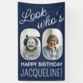 DIY Kleuren · Kijk Wie is 60 Verjaardagsfeest 2 Fo Spandoek (Verticaal)