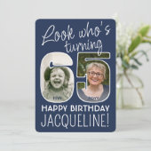 DIY Kleuren · Kijk Wie is 65 Verjaardagsfeestje 2  Kaart (Staand voorkant)