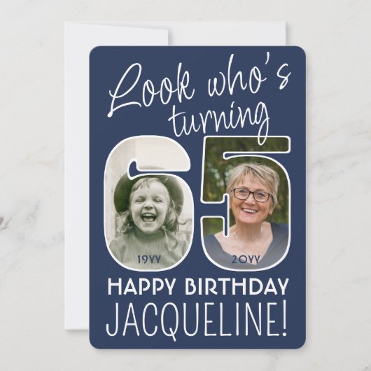 DIY Kleuren · Kijk Wie is 65 Verjaardagsfeestje 2  Kaart (Voorkant)