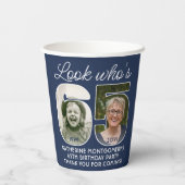 DIY Kleuren · Kijk Wie is 65 Verjaardagsfeestje 2  Papieren Bekers (Achterkant)