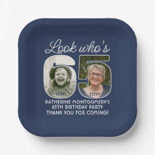 DIY Kleuren · Kijk Wie is 65 Verjaardagsfeestje 2  Papieren Bordje