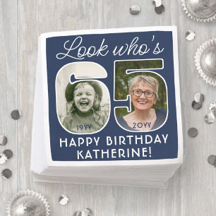 DIY Kleuren · Kijk Wie is 65 Verjaardagsfeestje 2 Servet