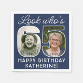 DIY Kleuren · Kijk Wie is 65 Verjaardagsfeestje 2  Servet (Voorkant)