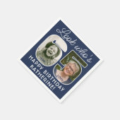 DIY Kleuren · Kijk Wie is 65 Verjaardagsfeestje 2  Servet (Hoek)