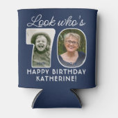 DIY Kleuren · Kijk Wie is 70 Verjaardagsfeest 2 Fo Blikjeskoeler (Voorkant)