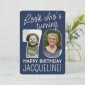 DIY Kleuren · Kijk Wie is 70 Verjaardagsfeest 2 Fo Kaart