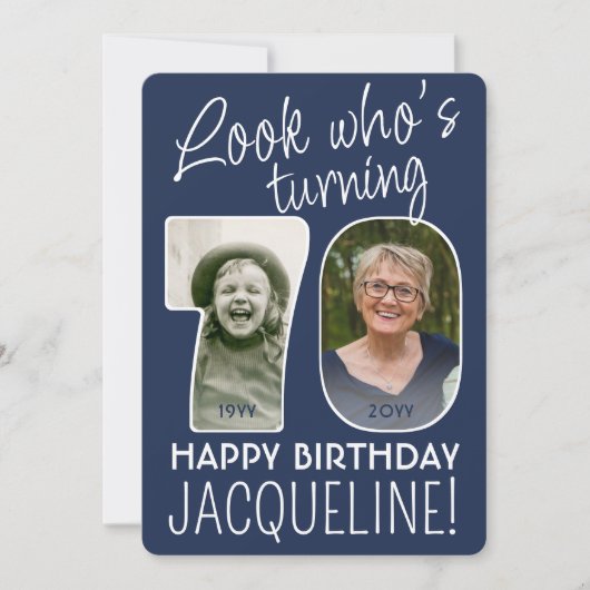 DIY Kleuren · Kijk Wie is 70 Verjaardagsfeest 2 Fo Kaart