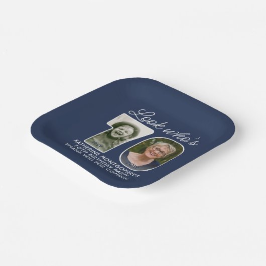 DIY Kleuren · Kijk Wie is 70 Verjaardagsfeest 2 Fo Papieren Bordje (Gebogen)