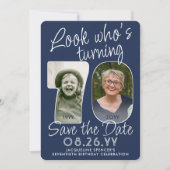 DIY Kleuren · Kijk Wie is 70 Verjaardagsfeest 2 Fo Save The Date (Voorkant)