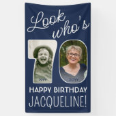 DIY Kleuren · Kijk Wie is 70 Verjaardagsfeest 2 Fo Spandoek (Verticaal)