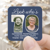 DIY Kleuren · Kijk Wie is 70 Verjaardagsfeest 2 Fo Vierkante Sticker