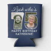 DIY Kleuren · Kijk Wie is 75 Verjaardagsfeest 2 Fo Blikjeskoeler (Voorkant)