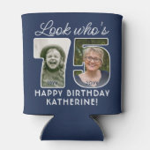 DIY Kleuren · Kijk Wie is 75 Verjaardagsfeest 2 Fo Blikjeskoeler (Achterkant)