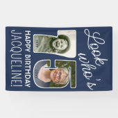 DIY Kleuren · Kijk Wie is 75 Verjaardagsfeest 2 Fo Spandoek (Horizontaal)