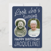 DIY Kleuren · Kijk Wie is 80 Verjaardagsfeest 2 Fo Kaart (Voorkant)