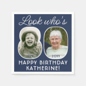 DIY Kleuren · Kijk Wie is 80 Verjaardagsfeest 2 Fo Servet (Voorkant)