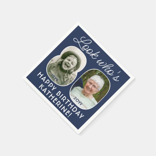 DIY Kleuren · Kijk Wie is 80 Verjaardagsfeest 2 Fo Servet (Hoek)