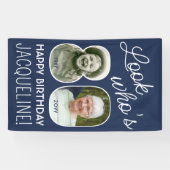 DIY Kleuren · Kijk Wie is 80 Verjaardagsfeest 2 Fo Spandoek (Horizontaal)