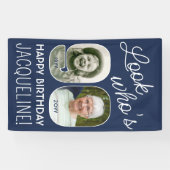 DIY Kleuren · Kijk Wie is 90 Verjaardagsfeest 2 Fo Spandoek (Horizontaal)