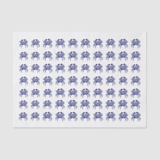 DIY Kleuren Krab #1 Tekening - Blauw Tissuepapier (Voorkant)