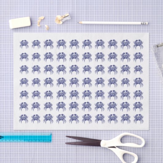 DIY Kleuren Krab #1 Tekening - Blauw Tissuepapier (Craft)