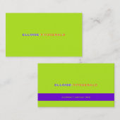 DIY kleuren+lettertypen visitekaartje/neon limoen Visitekaartje (Voorkant / Achterkant)