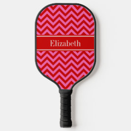 DIY-kleuren LG Chevron Red Ribbon Hot Pink BG S Pickleball Paddle