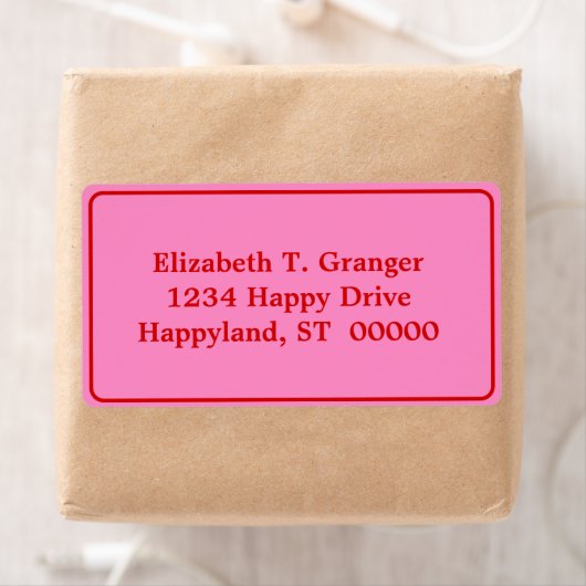 DIY-kleuren met roze rand 3 rood Etiket (Insitu)