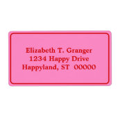 DIY-kleuren met roze rand 3 rood Etiket (Voorkant)