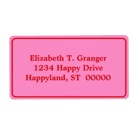 DIY-kleuren met roze rand 3 rood Etiket