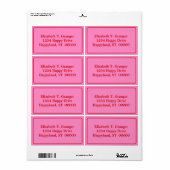 DIY-kleuren met roze rand 3 rood Etiket (Full Sheet)