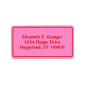 DIY-kleuren met roze rand 3 rood Etiket (Voorkant)