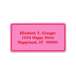 DIY-kleuren met roze rand 3 rood Etiket