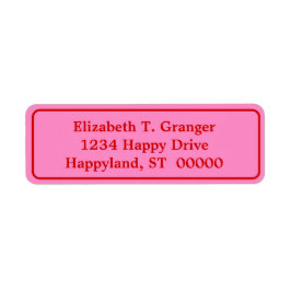 DIY-kleuren met roze rand 3 rood Etiket