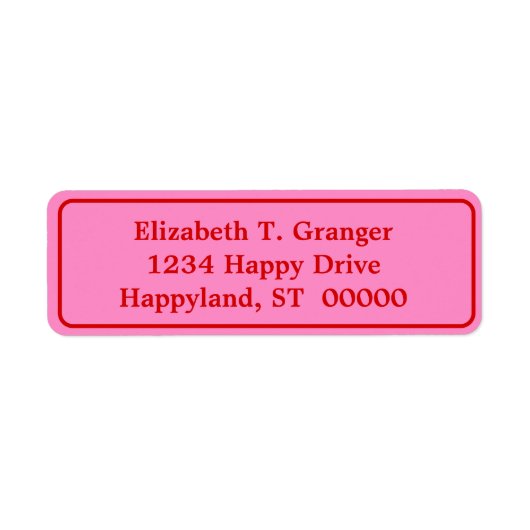 DIY-kleuren met roze rand 3 rood Etiket (Voorkant)