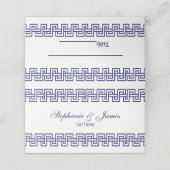 DIY Kleuren Navy Blauw Griekse Sleutel Meander Ran Plaatskaartje (Buitenkant ongevouwen)