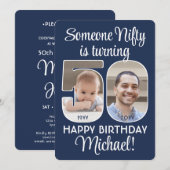 DIY Kleuren · Nifty Fifty 50th Verjaardagsfeestfot Kaart (Voorkant / Achterkant)