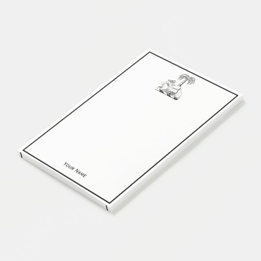 DIY Kleuren Preppy Heraldic Camel Palm Tree Post-it® Notes (Schuin)