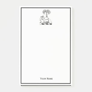 DIY Kleuren Preppy Heraldic Camel Palm Tree Post-it® Notes