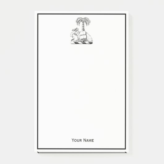DIY Kleuren Preppy Heraldic Camel Palm Tree Post-it® Notes (Voorkant)