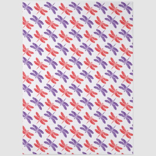 DIY kleuren, rode Paarse libellen Tissuepapier (Voorkant)