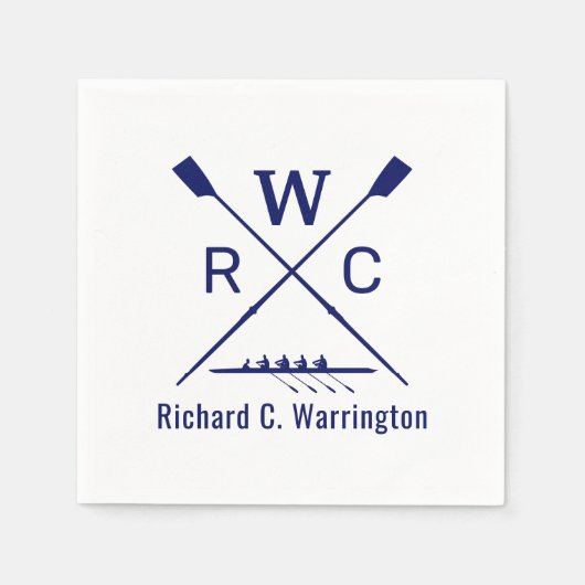 DIY Kleuren Roeiend Crew Blades Oars Boot Naam INI Servet (Voorkant)