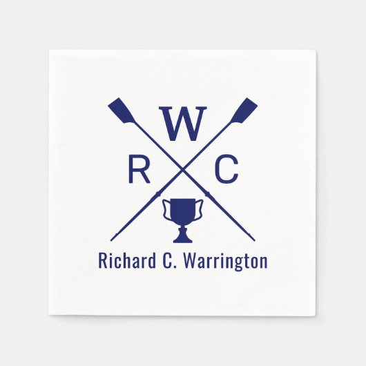 DIY Kleuren Roeiende Crew Blades Oars Trofee Naam  Servet (Voorkant)