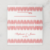 DIY Kleuren Rood Grieks Sleutel Meander J Rand #5W Plaatskaartje (Buitenkant ongevouwen)