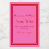 DIY Kleuren Rood Heet Roze Ingelijst Wijn Etiket (Enkel label)